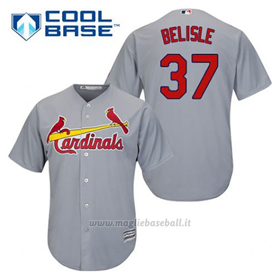 Maglia Baseball Uomo St. Louis Cardinals Matt Belisle 37 Grigio Cool Base